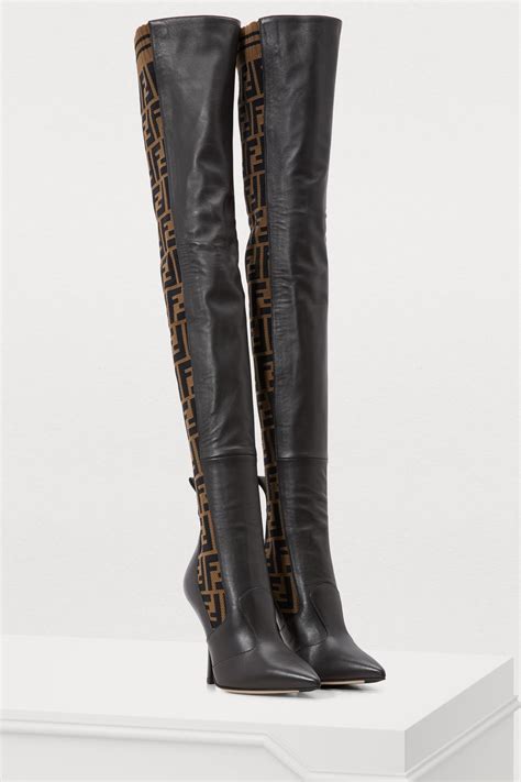 used fendi boots|thigh high fendi boots.